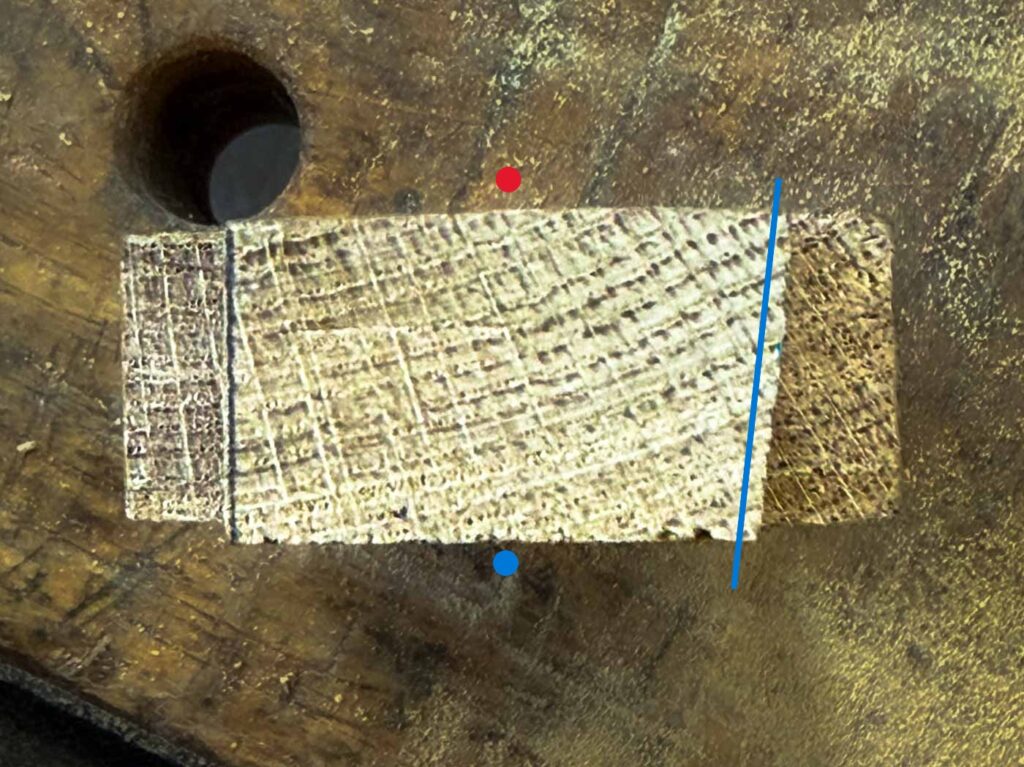 błąd cięcia wczepów jaskółczy ogon porównanie kąt prosty i skos