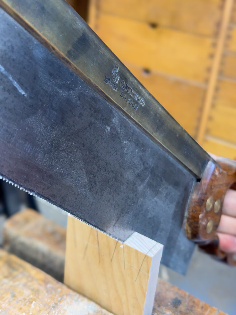 piłowanie wczepu jaskółczy ogon linia boczna