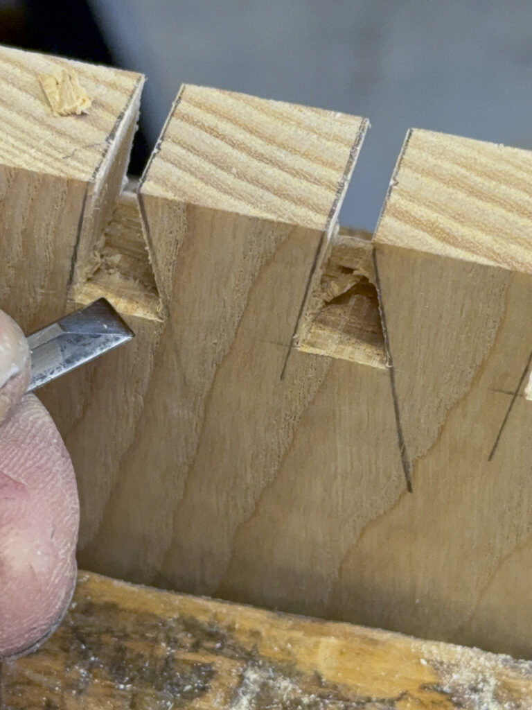 chisel going past the base line mistake