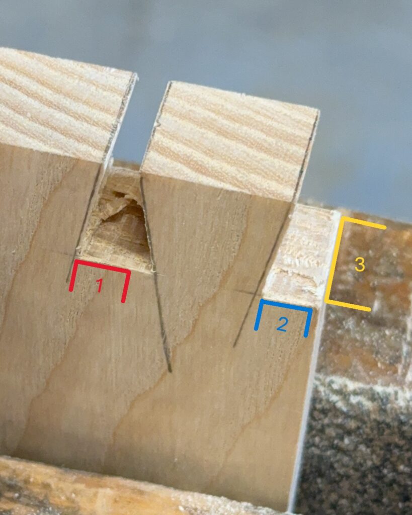 different chisel sizes for dovetail base line work